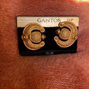 Gold Clipped Earrings